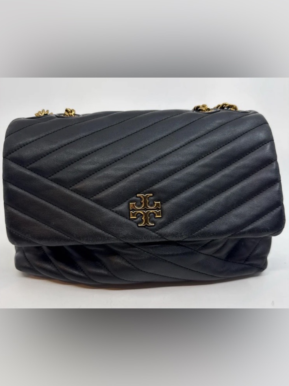 Tory Burch Kira Black Quilted Leather Shoulder/Crossbody Bag